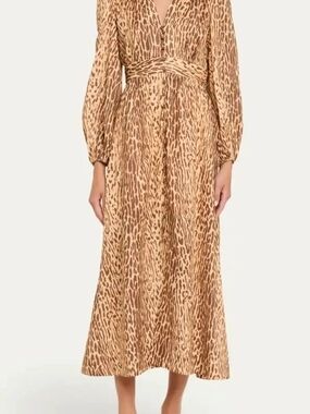 Zimmermann Cascadian Leopard Print Midi Dress